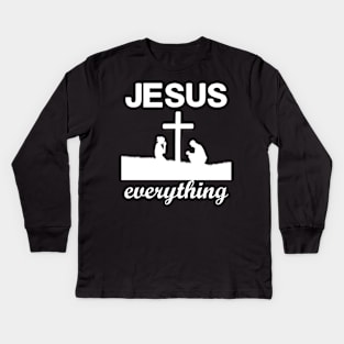 Jesus Over Everything, Awesome and Cool Christian Gift Kids Long Sleeve T-Shirt